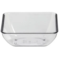 Dinex 6 Oz Square Clear SAN Plastic Flared Bowls - 4"L x 4"W x 1 1/4"H