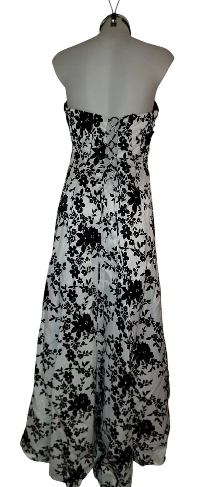 Y2k Womens White Floral Lace-up Babydoll Fairy Whimsigoth Prom Maxi Dress Sz 11 - Image 2 of 3