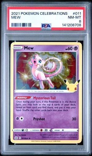 2021 POKEMON CELEBRATIONS #011 MEW PSA 8