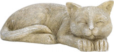 Cat Garden Statue Outdoor, 5.5In Mini Cat Figurine Memorial Statue Sleeping Pet