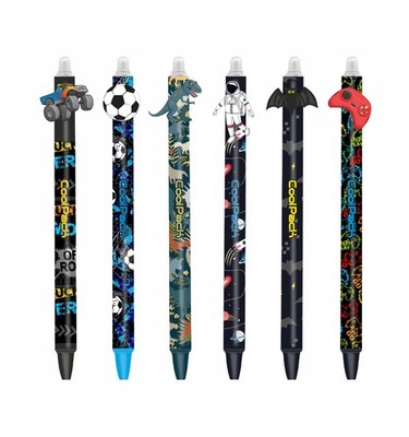 6 Ausradierbare Kugelschreiber Coolpack Junge Figur, 0,5mm, blau