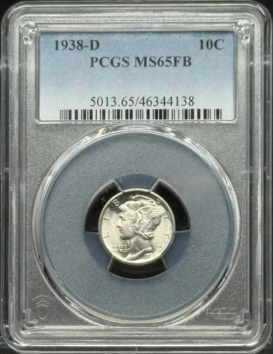 1938 D Mercury Dime PCGS MS-65 FB