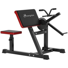 Bicep Preacher Curl Bench with Adjustable Seat and Elbow Cushion