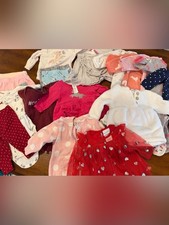 Baby Girl Cold Weather Clothing Lot 23 Pieces Pajamas, Dresses Jackets