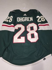 LIAM OHGREN SIGNED 2023-24 ROOKIE YEAR Game Used ADIDAS JERSEY "Off Our Back"  