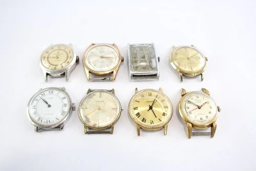 Vintage Mechanical Watch Heads Ingersoll Timex SPARES/REPAIRS x 8
