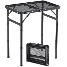 Mesa Parrilla Plegable, Mesa de Camping Aluminio Altura Ajustable Max 27.5" Picni...