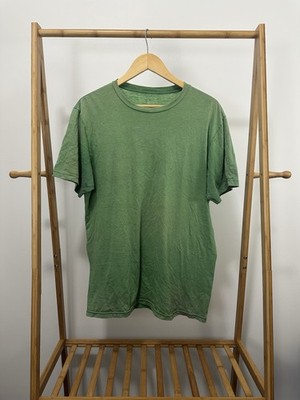 VTG Gradient Sun Faded Worn Soft Thin Green Blank T-Shirt Size L