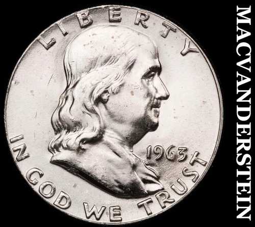 1963 Silver Franklin Half Dollar-Choice Gem Brilliant Unc +++ No Reserve #G9845