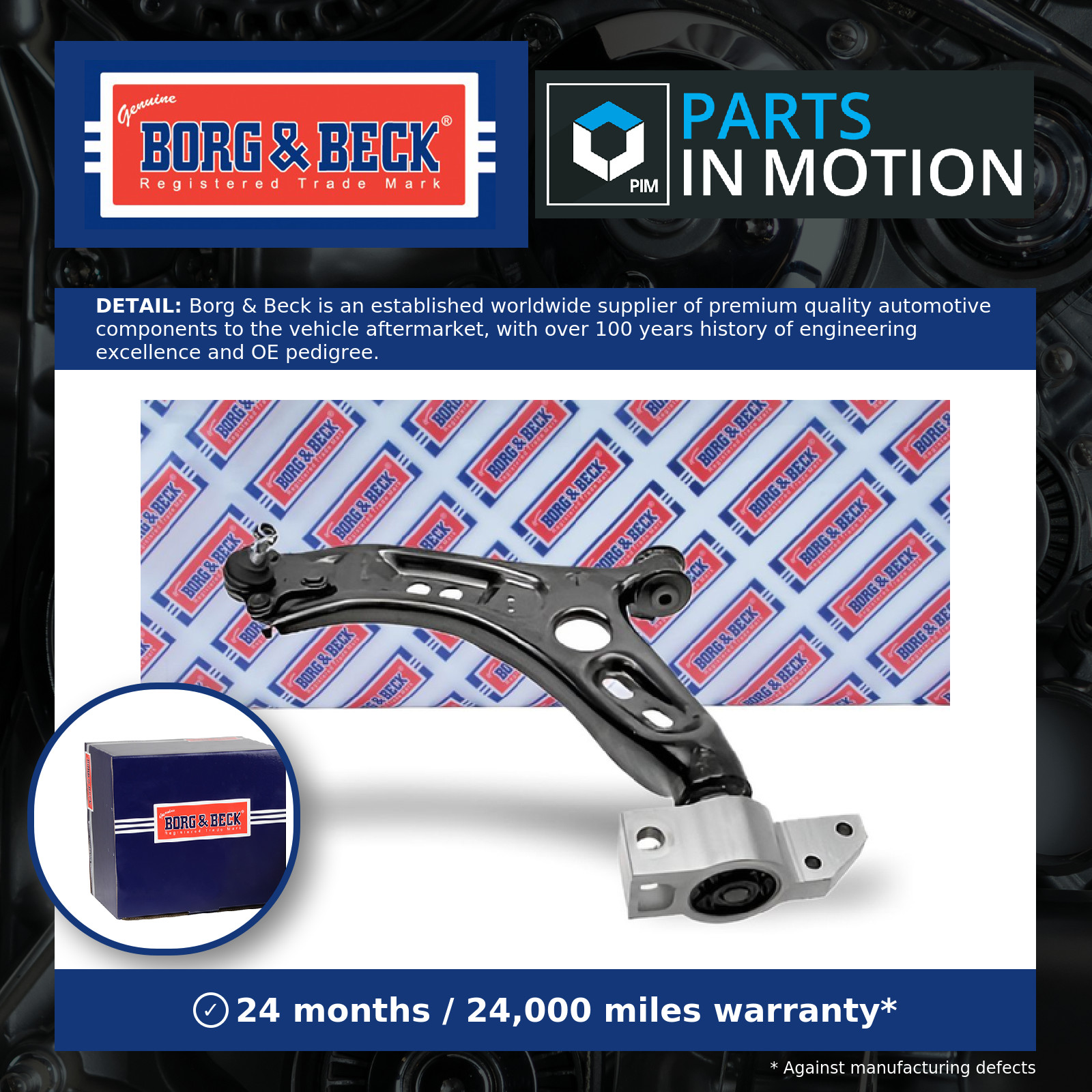 Wishbone / Suspension Arm BCA6904 Borg & Beck Track Control 1K0407151AAS1 New