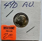 1949-D 10C Roosevelt Dime, 90% Silver