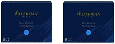 Waterman Paris Fountain Pen Cartridge Serenity Blue 8 Cartridges 2 Pack Large Si