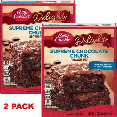 Betty Crocker Delights Supreme Chocolate Chunk Brownie Mix 18 oz Box   2 PACK