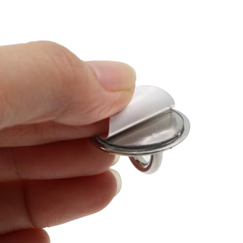 12Pcs Phone Charm Hook Adhesive Metal Phone Finger Grip Hook Cell Round, Silver - Zdjęcie 7 z 7