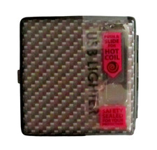 Cigarette Case w/Safety Sealed Rechargeable USB Lighter Metal Charging Cord Inc.