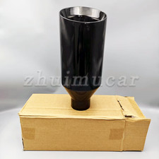 5in Big Black Exhaust Tip 2.5in Inlet 12in L Angle Double Wall For Dodge Durango