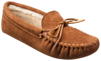 Minnetonka Moccasin Pile Lined Softsole Moccasins for Men - Brown - 11M - Image 1 of 4