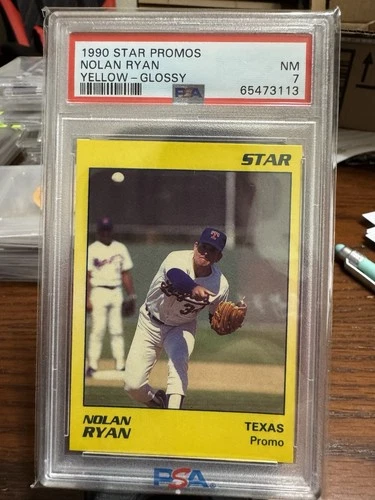 1990 Star Promo Nolan Ryan Yellow Glossy PSA 7 Hard To Find