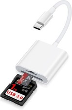 SD Card Reader Type C for iPhone 16e/16Pro/15Pro Max, MacBook, iPad White