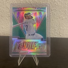 Jose Altuve Fearless Green Prizm 2021 Panini Prizm #FR-9 Astros Baseball Card