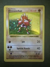 Pokémon TCG Hitmonchan Set Base Holo Carta Rara Senza Ombre 7/102
