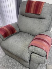 Stuhl Sessel Rückenlehne Bezug Antikassar Sofa Sessel 1 x Burgund gefüttert gestreift