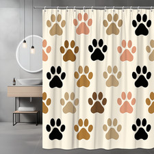 Cute Pet Paw Print Shower Curtain for Animal Lovers