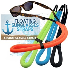 Floating Sunglasses Straps for Water 4 Pack Buoyant Glasses Retainer for Me...