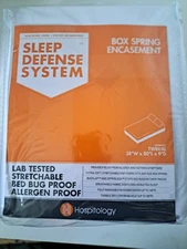 Hospitology Box Spring Encasemet Protector Twin-XL White Stretchy  Allergy Proof