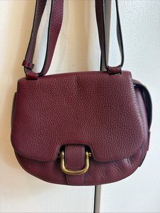J.Crew Mini Rider Crossbody Gold Buckle Leather Bag RED