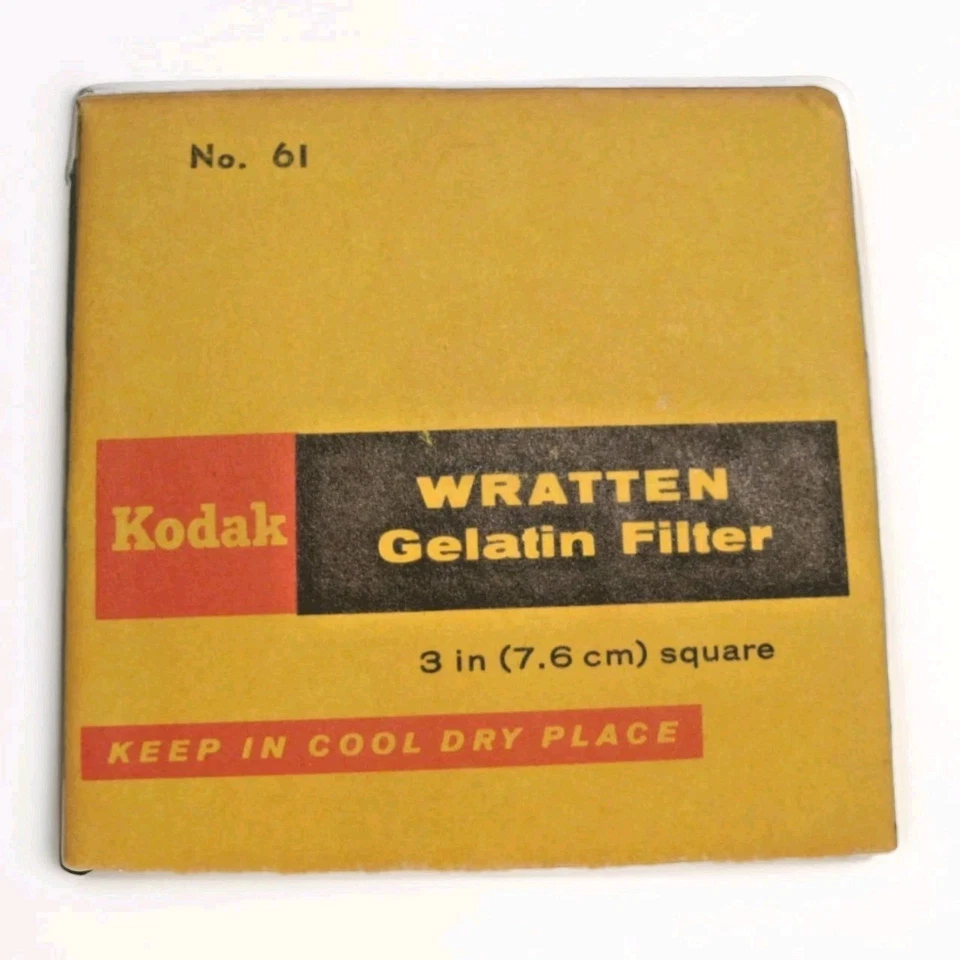 (Lot of 5) Kodak Wratten No. 61 Gelatin Filter 75mm x 75mm NEW SEALED 3" x 3" - Image 2 of 4