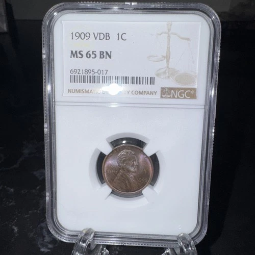 NGC MS-65 BN 1909-P VDB Lincoln Cent, Gorgeously Toned Gem!
