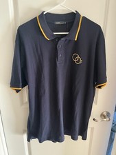 Roberto Cavalli Class Men's Polo Blue Yellow Embroidered Logo Sz 2XL NWT RXT61E