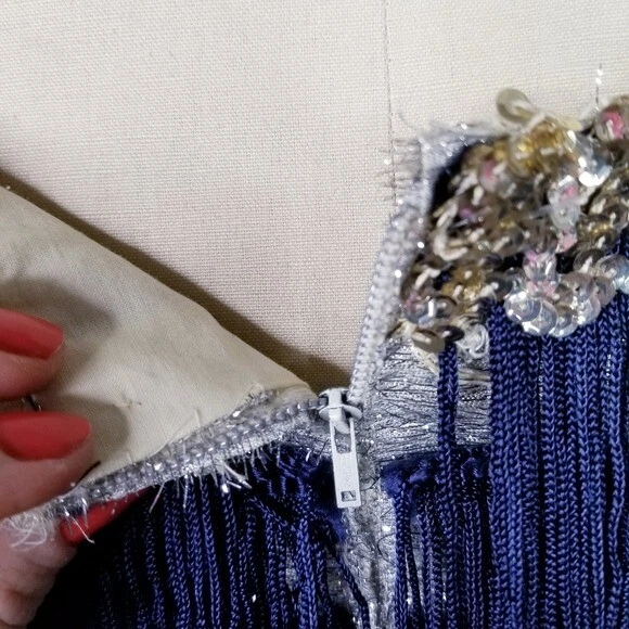 Vintage 60s does 20s flapper mini dress size small handmade costume - Image 4 of 4