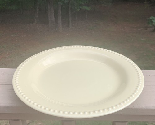 POTTERY BARN Emma Yellow DINNER Beaded Edge 11 1/4” Earthenware Plates EUC - Picture 2 of 4