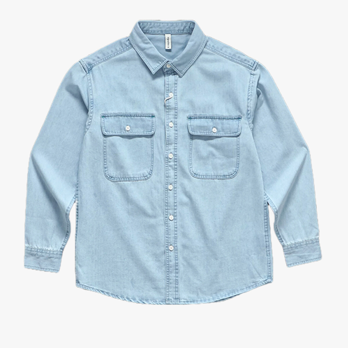 Denim Shirt Men's Work Shirt Long Sleeve Shirt Vintage