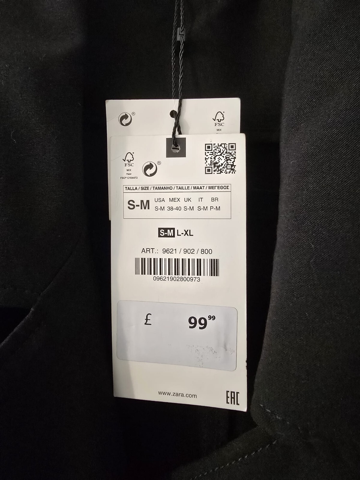 ZARA Black Duster Coat with Asymmetric Belt – BNWT – RRP £99 image 3
