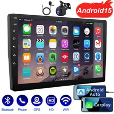 9/10.1" Android15 Carplay Car Stereo Radio GPS Navi WiFi BT 2+64GB 2Din + Camera
