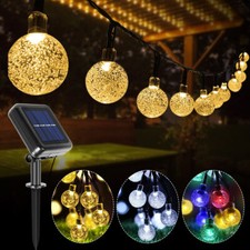 LED Fairy String Lights Solar Powered Outdoor Garden Waterproof Crystal Ball