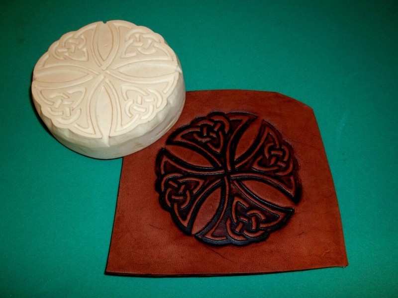 Celtic Maltese Cross Medallion Leather Emboss Plate  3 1/4" Diameter
