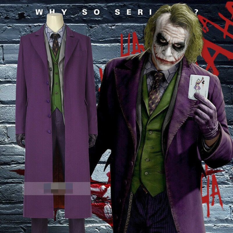 Batman The Dark Knight Heath Ledger Joker Fancy Dress Costume Full Set |  eBay