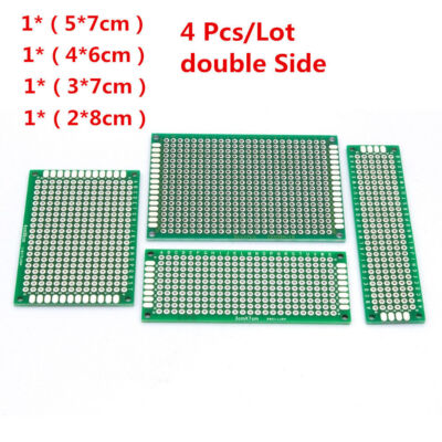 4PCS/Lot 5x7 4x6 3x7 2x8 cm double Side Copper prototype PCB Universal Board Kit