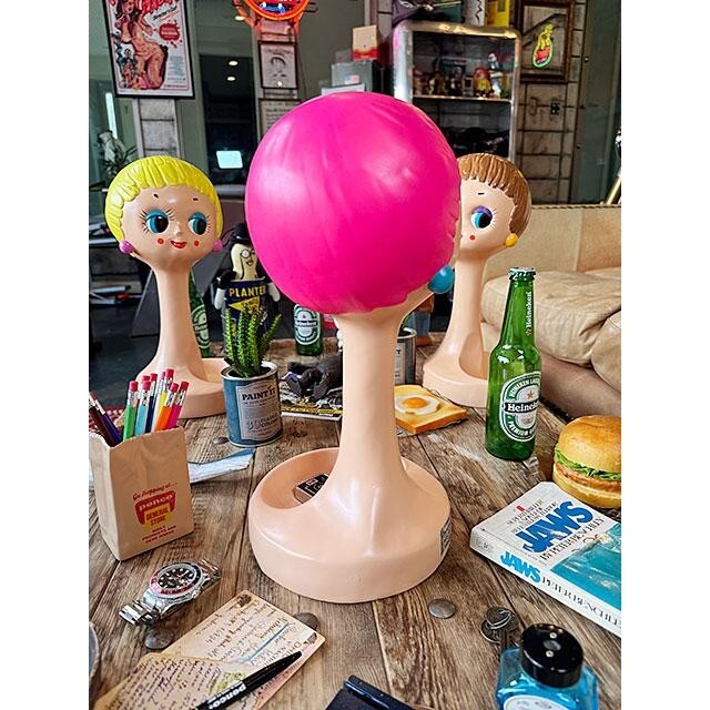 70s TWIGGY pink ヴィンテージ マネキンヘッド 昭和レトロポップ 70s
