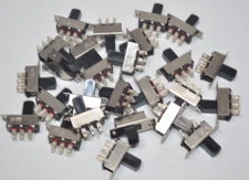 Lot of 25 NEW PIC Sub Miniature Slide Switch 6-Pin 2-Position DPDT On/On 10SM002