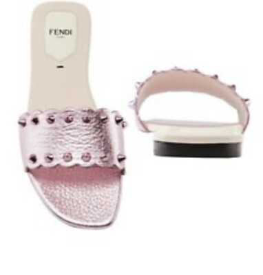 Fendi pink metallic studded sandal 37 | eBay