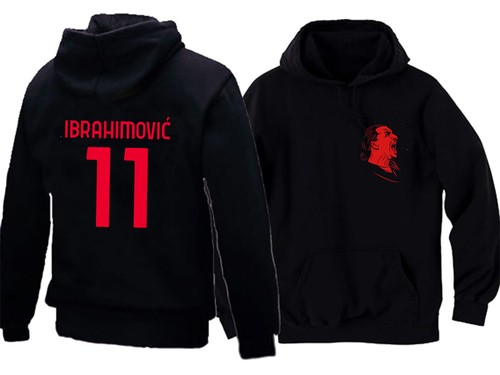 Felpa IBRA milan con cappuccio nera uomo e bambino zlatan ibrahimoc numero  11 | eBay