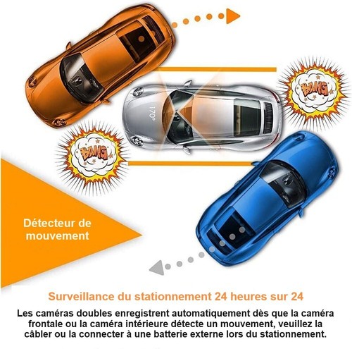Dash Cam Caméra Embarquée Tableau Bord LCD Voiture Surveillance 1080p Vision 170 - Photo 2/19