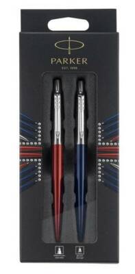 Parker Jotter London Duo Discover Pack: Stainless Steel Ballpoint Pen, Blue Ink