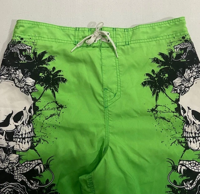 Мальчика Joe боксера черепа доска шорты размер 16H сетки вкладыш задний карман лайм зеленый - Изображение 3 из 4