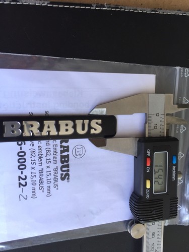 BRABUS Logo ALUMINIUM SILVER FENDER DOOR BADGE EMBLEM 82,15X 15,10 Set Of 2 Pcs - Picture 6 of 6
